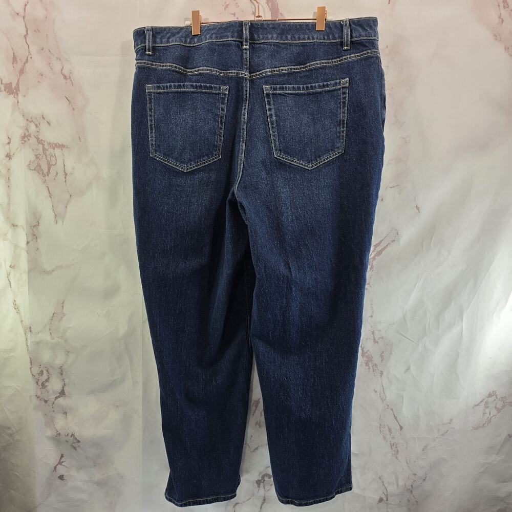 Lane Bryant Jeans Womens 18 Dark Wash Denim High Rise Straight Boyfriend Crop